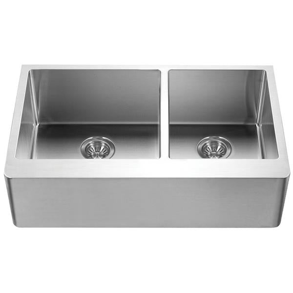Hamat - Hudson 33 Inch Apron Front 60/40 Double Bowl Kitchen Sink