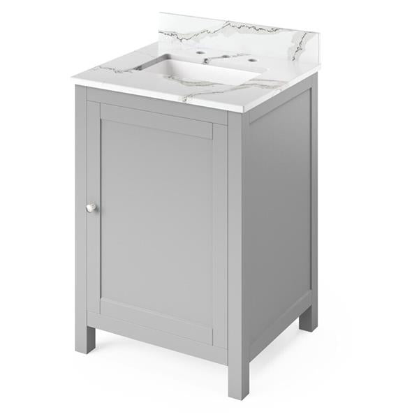 Jeffrey Alexander - 24 Inch Astoria Vanity with Vanity Top and undermount rectangle bowl