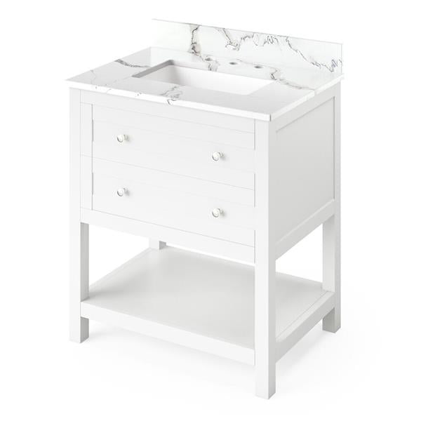 Jeffrey Alexander - 30 Inch Astoria Vanity with Vanity Top and undermount rectangle bowl