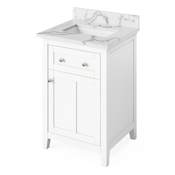 Jeffrey Alexander - 24 Inch Chatham Vanity with Vanity Top and undermount rectangle bowl