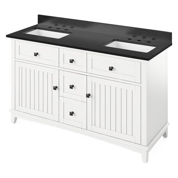 Jeffrey Alexander - 60 Inch Savino Vanity, double bowl with Vanity Top and two undermount rectangle bowls
