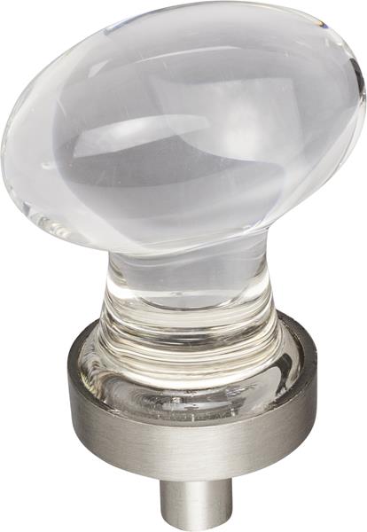 Jeffrey Alexander - 1-1/4 Inch Overall Length Football Glass Harlow Cabinet Knob