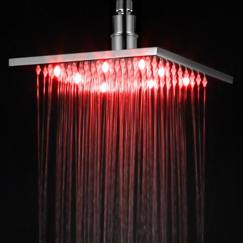 Alfi - 8 Inch Square Multi Color LED Rain Shower Head