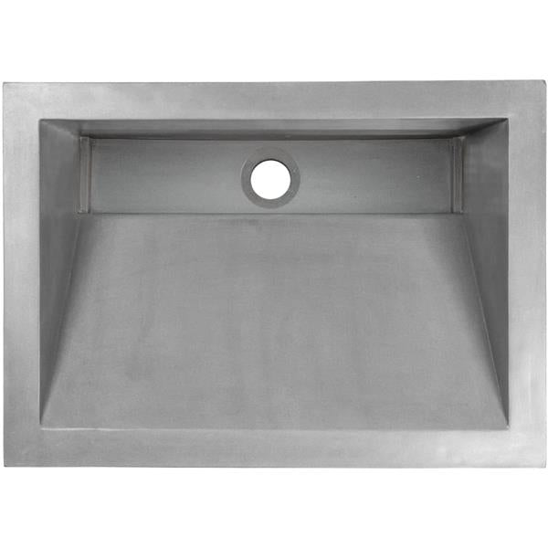 Linkasink - Henry Concrete Rectangle Sloped With Grate Recess Undermount Sink