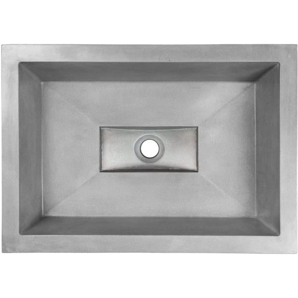Linkasink - Oliver Concrete Rectangle Drop-in Sink With Grate Recess
