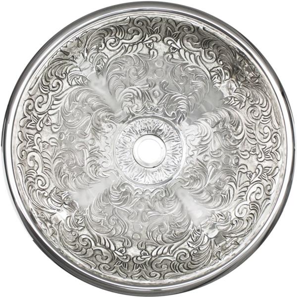 Linkasink - Large Round Brocade Cast Bronze Vessel