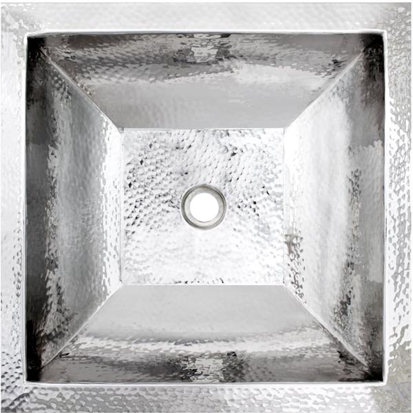 Linkasink - Coco Shallow Square Hammered Builder's Series Hand-Hammered Metal Sink