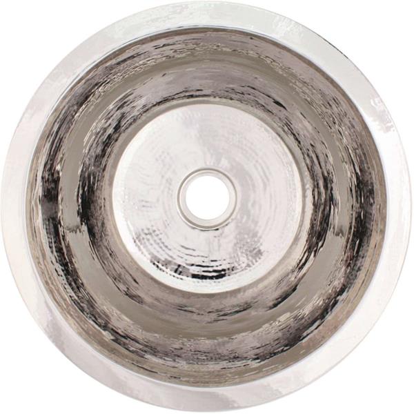 Linkasink - Hammered Metal Hand-Crafted Small Round Flat Bottom Bar/Utility Sink