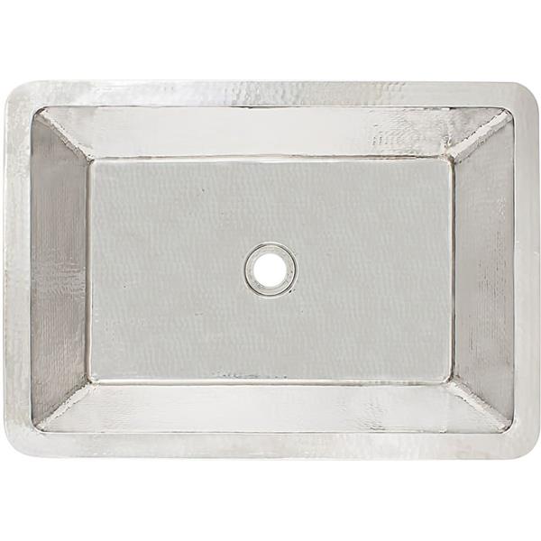 Linkasink - Hammered Metal Hand-Crafted Rectangular Box Sink With 3.5 Inch Drain Opening