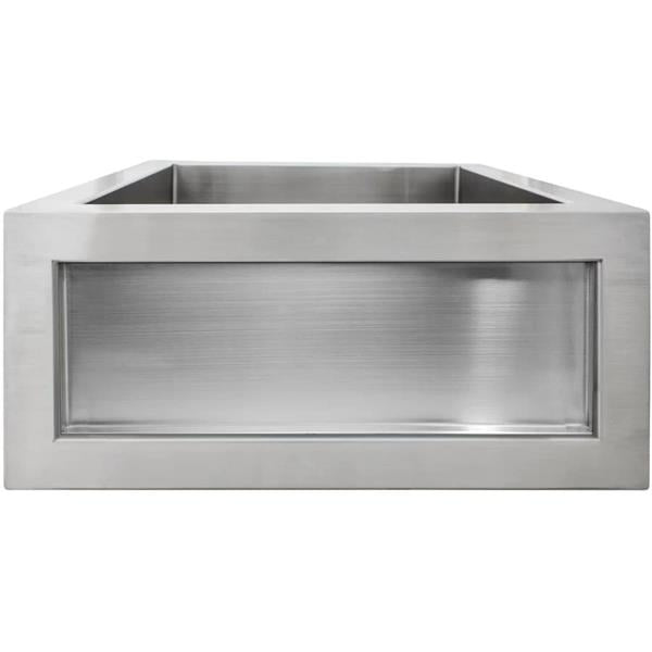 Linkasink - Inset Apron Front Smooth Bar Sink - Satin Stainless Steel