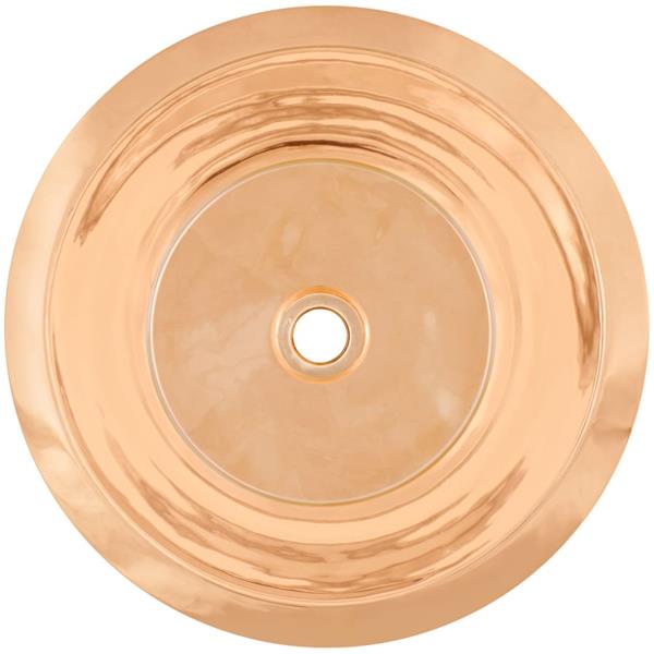 Linkasink - Small Round Flat Bottom Hand-Crafted Smooth Metal Bar/Utility Sink
