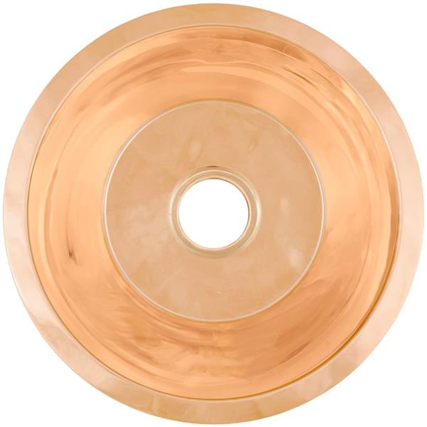 Linkasink - Large Round Flat Bottom Hand-Crafted Smooth Metal Bar/Utility Sink