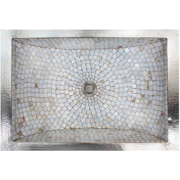 Linkasink - Rectangular Crescent Mosaic Undermount Bath/Bar Sink