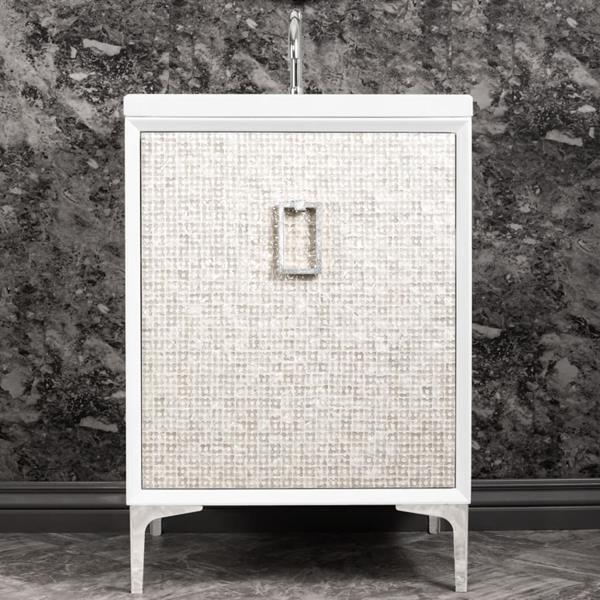 Linkasink - Mother Of Pearl With Coach Pull 24 Inch Wide White Vanity