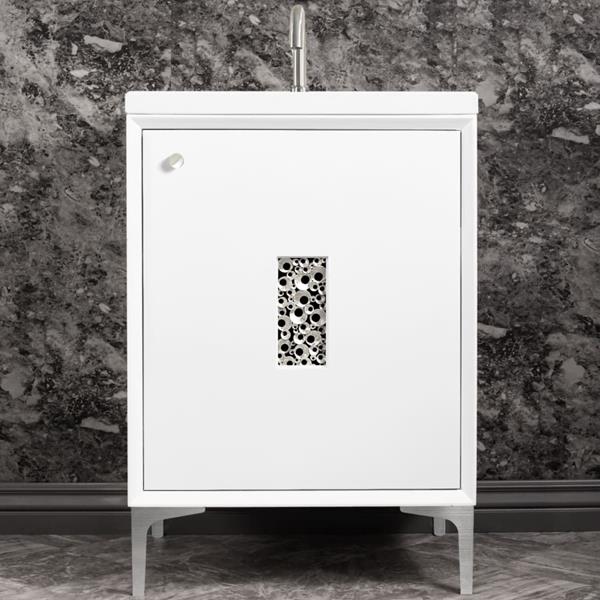 Linkasink - Frame With Coral Grate 24 Inch Wide White Vanity