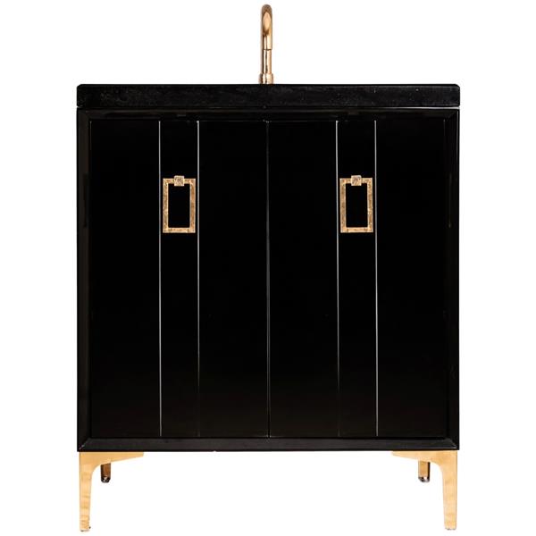 Linkasink - Tuxedo With Coach Pull 30 Inch Wide Black Vanity