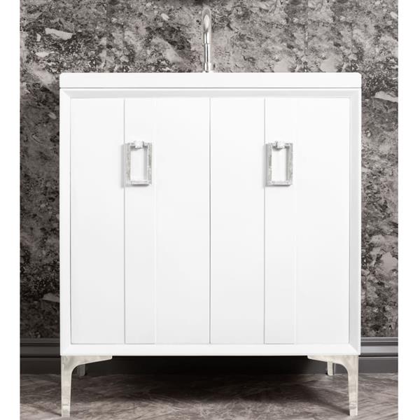 Linkasink - Tuxedo With Coach Pull 30 Inch Wide White Vanity