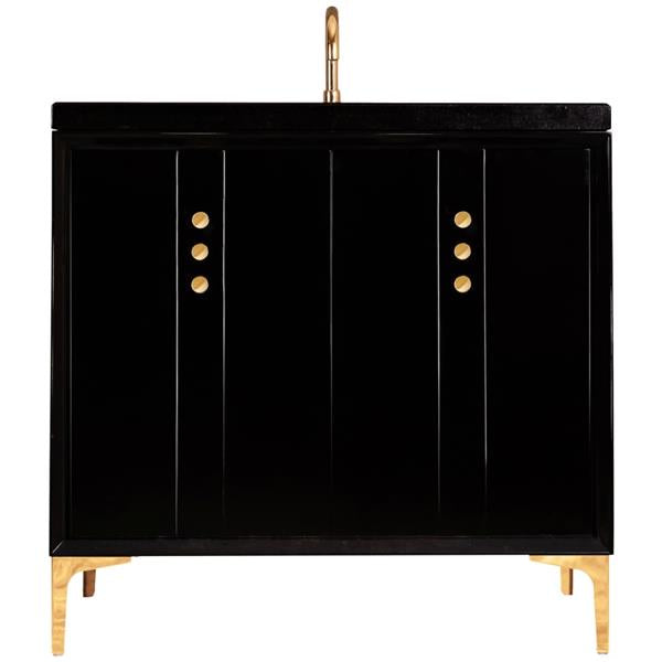 Linkasink - Tuxedo With Buttons 36 Inch Wide Black Vanity