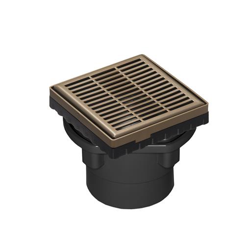 Infinity Drain - 4 x 4 Inch LND 4 Slotted Pattern Complete Kit with ABS Drain Body, 2 Inch Outlet