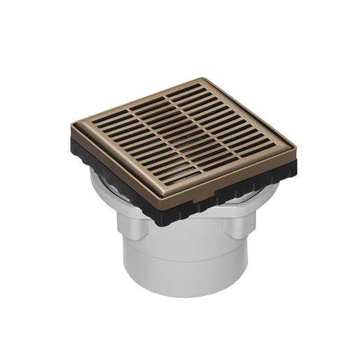 Infinity Drain - 4 x 4 Inch LND 4 Slotted Pattern Complete Kit with PVC Drain Body, 2 Inch Outlet
