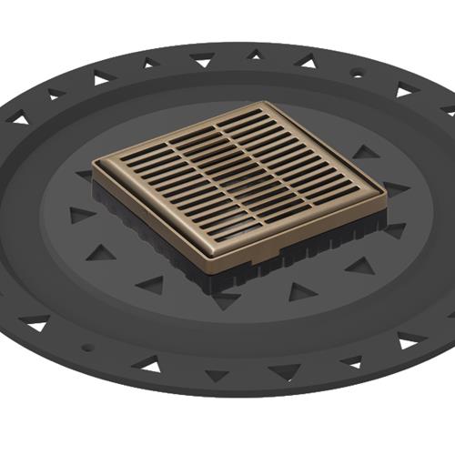 Infinity Drain - 4 x 4 Inch LND 4 Slotted Pattern Complete Kit with ABS Bonded Flange