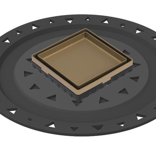 Infinity Drain - 4 x 4 Inch LTD 4 Tile Insert Complete Kit with ABS Bonded Flange