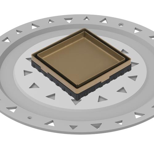 Infinity Drain - 4 x 4 Inch LTD 4 Tile Insert Complete Kit with PVC Bonded Flange