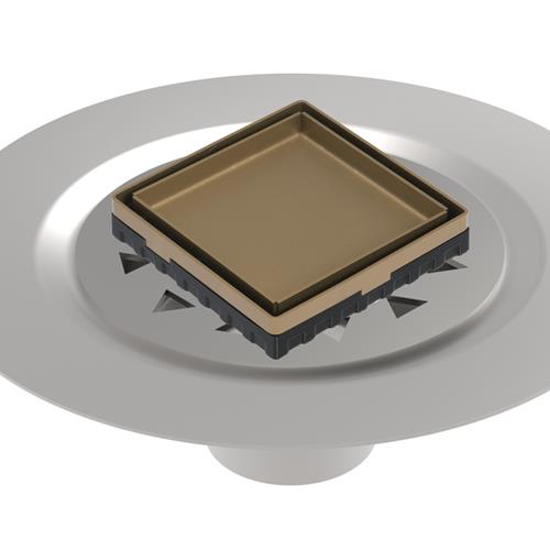 Infinity Drain - 4 x 4 Inch LTD 4 Tile Insert Complete Kit with Stainless Steel Bonded Flange