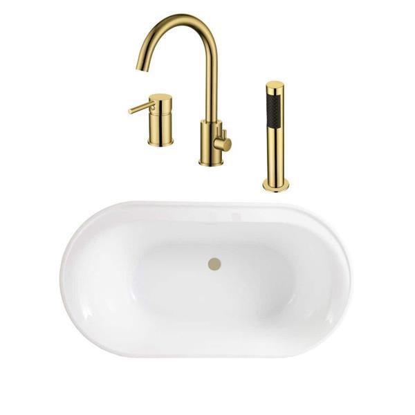 Maidstone - Luca Acrylic Contemporary Double Ended Freestanding Tub and Faucet Package