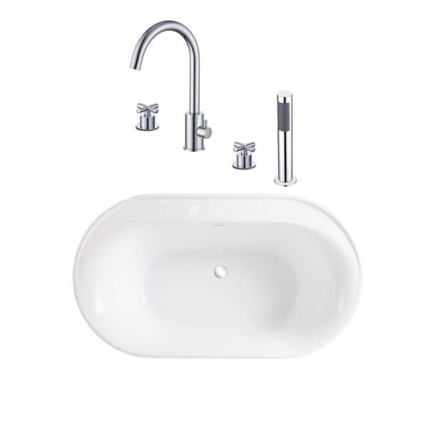 Maidstone - Luca Acrylic Contemporary Double Ended Freestanding Tub and Faucet Package