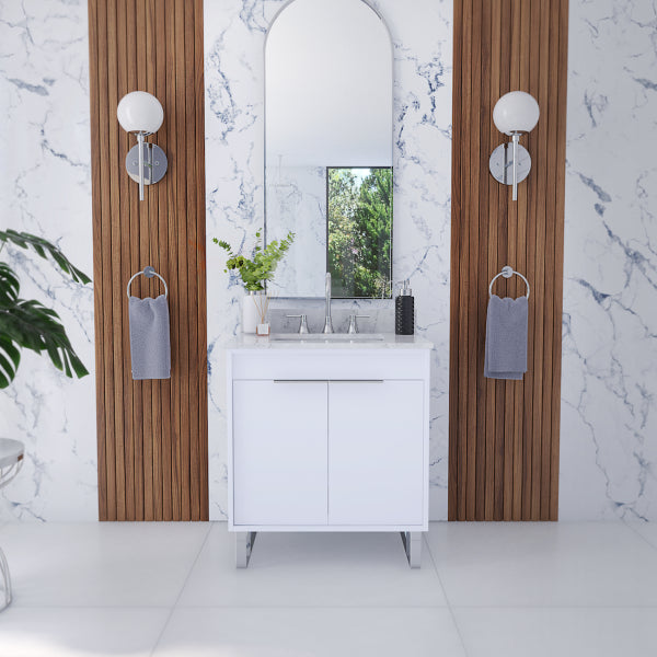 Maidstone - Lucy 30 Inch White Modern Vanity