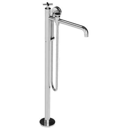 Lefroy Brooks - Fleetwood Cross Handle Single Leg Bath/Shower Mixer With Hand Shower Trim