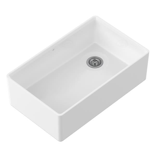 DXV - Etre 33 Inch Single Bowl Apron Front Kitchen Sink With Grid And Drain