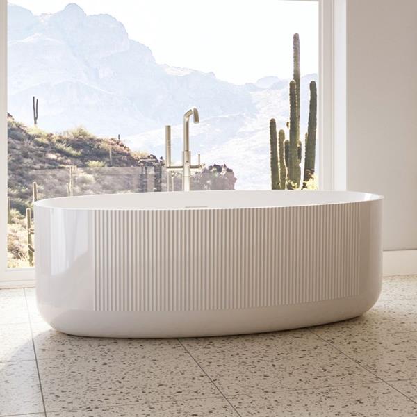 Maidstone - Thorne 67 Inch Acrylic Partial Fluted Double Ended Freestanding Tub