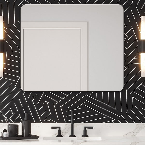 Jeffrey Alexander - 33 Inch W x 1 Inch D x 28 Inch H Rounded Rectangle Metal Frame Mirror