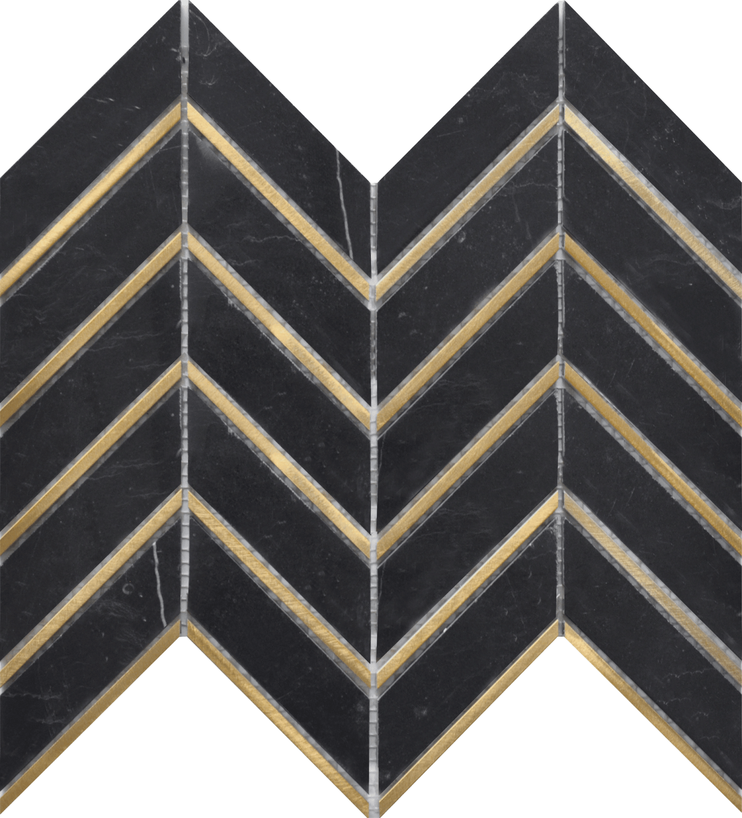 Roca Tile - Nero Metal Arrow 10 x 12 Mosaic