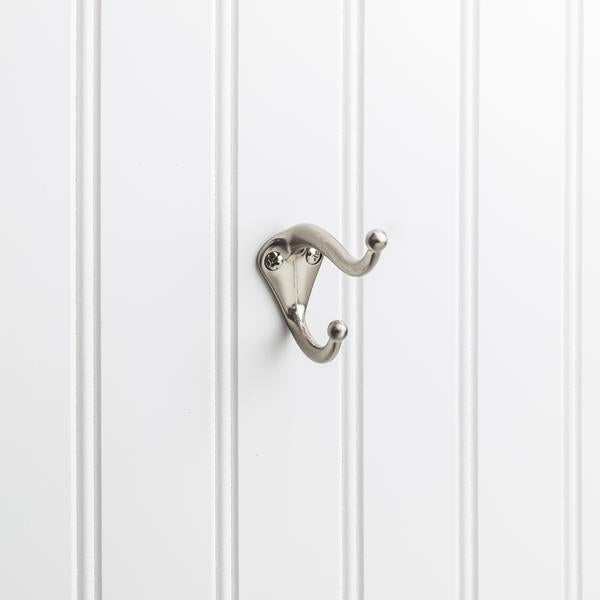 Elements - 2-5/16 Inch Double zinc wall mount coat hook.