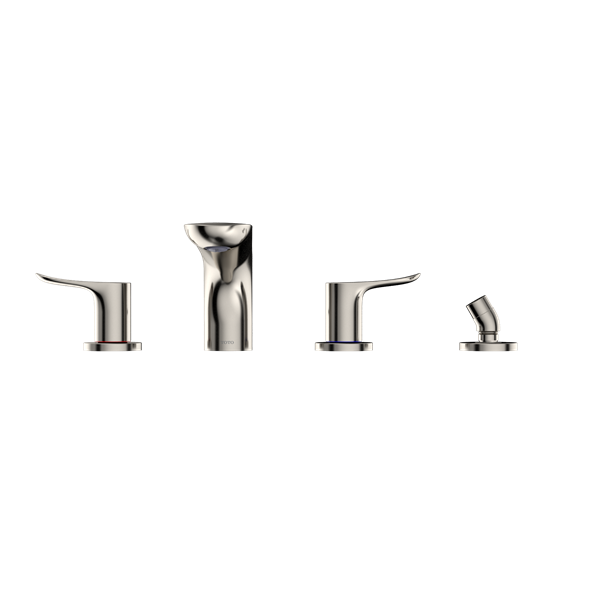 Toto - GO Two-Handle Deck-Mount Roman Tub Filler Trim With Handshower
