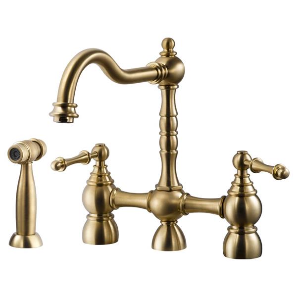Hamat - Nottingham Two Handle Bridge Faucet with Side Spray