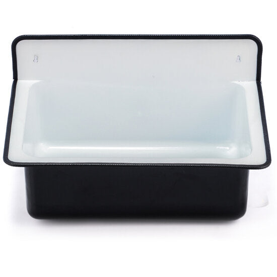 Nantucket Sinks - Wallmount Bucket Sink No Overflow - Black Exterior/White Interior Black PVC Trimmed Edge