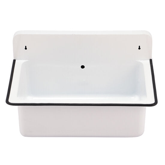 Nantucket Sinks - Wallmount Bucket Sink With Overflow - White / Black PVC Trimmed Edge