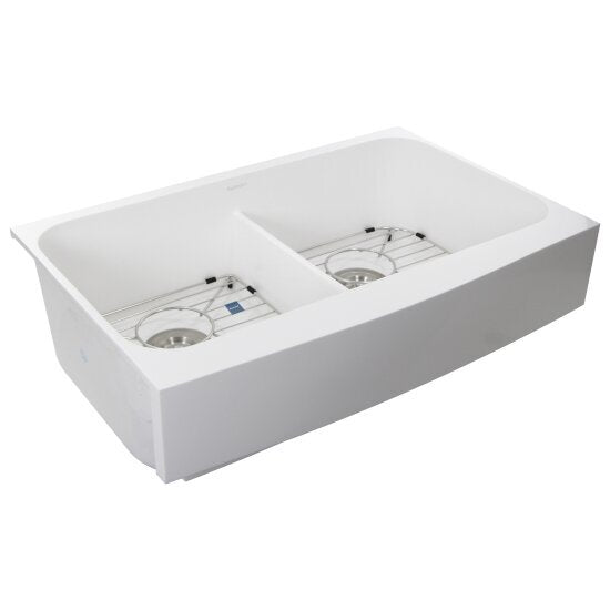 Nantucket Sinks - Retrofit Glacierstone Double Bowl Ezapron Kitchen Sink