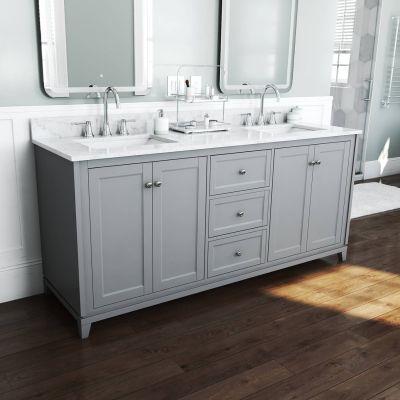 Maidstone - Placid 72 Inch Oak Double Bowl Vanity