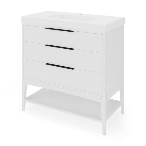 Jeffrey Alexander - Gardner 36 Inch W Single Basin Bathroom Vanity Set