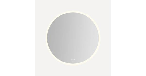 Robern - Instinct 30 Inch Diameter Circular Flat Frameless Wall Mounted Bathroom Mirror with LED Lighting