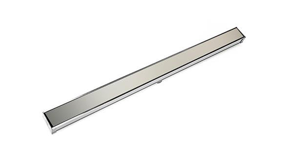 Infinity Drain - 48 Inch S-PVC Series Low Profile Complete Kit with 2 1/2 Inch Solid Grate