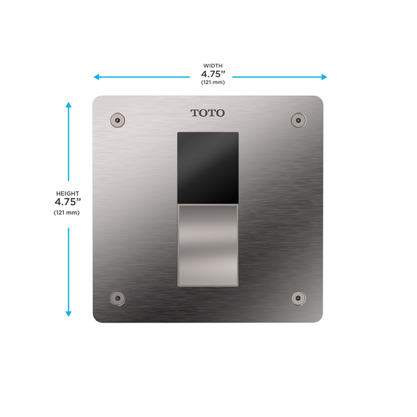Toto - Ecopower Touchless 1.6 Gpf Concealed Toilet Flushometer Valve For Back Spud With 4 X 4 Cover Plate, Stainless Steel