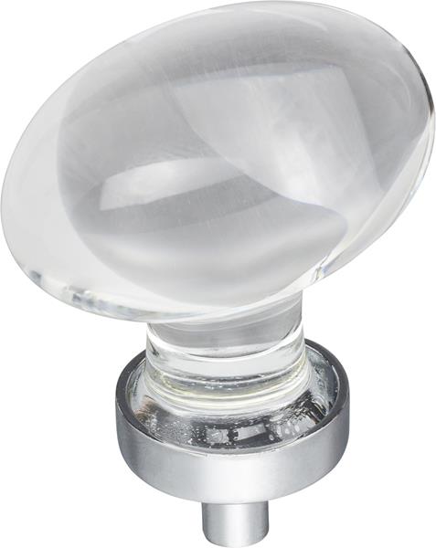 Jeffrey Alexander - 1-5/8 Inch Overall Length Football Glass Harlow Cabinet Knob