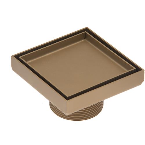 Infinity Drain - 4 x 4 Inch Tile Drain Strainer with 2 Inch Throat in Matte Black