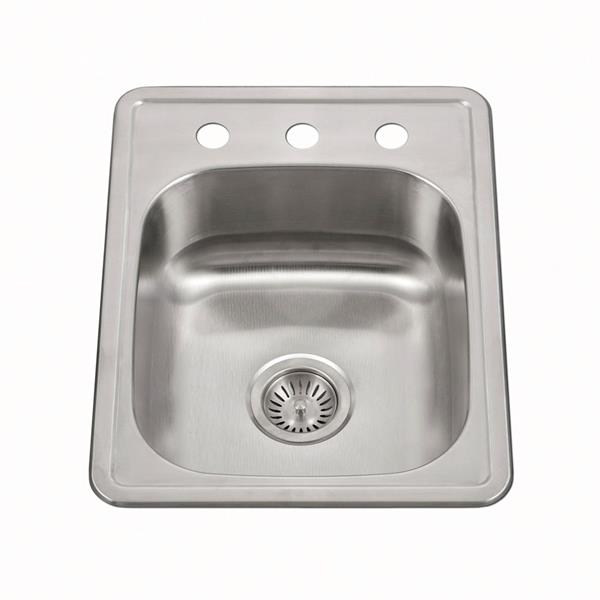 Hamat - Revive 17 Inch ADA Topmount Stainless Steel 3-hole Sink